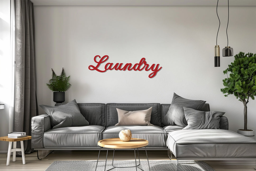 Laundry Script – Modern Metal Wall Art