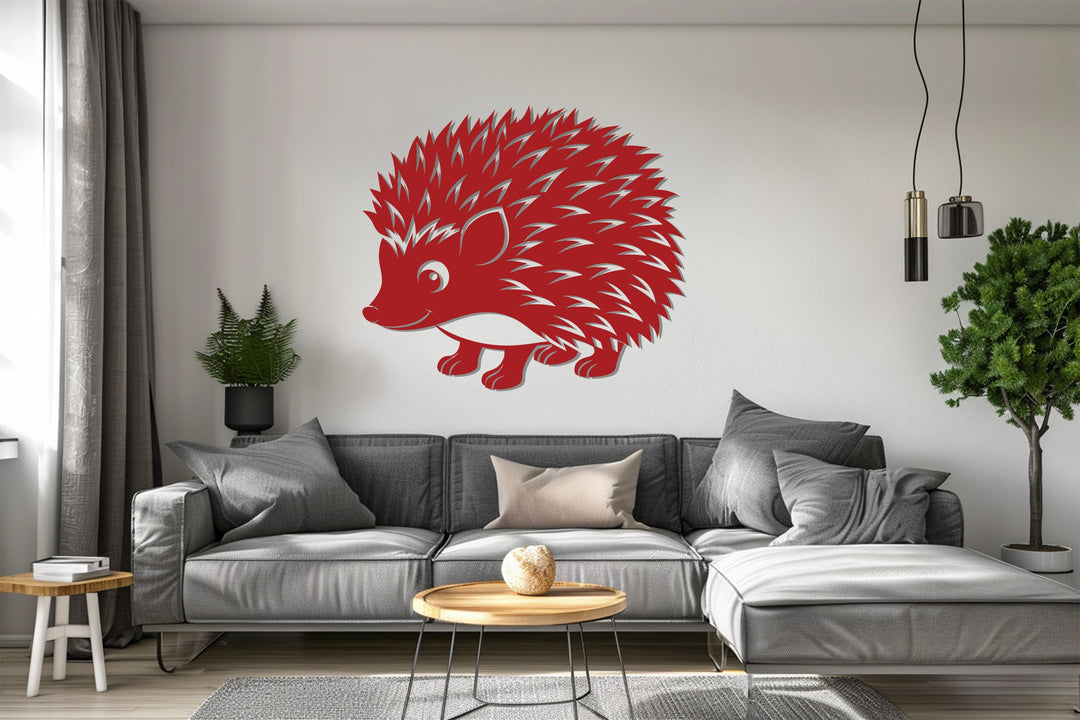 Cute Hedgehog Silhouette – Animal Metal Wall Art