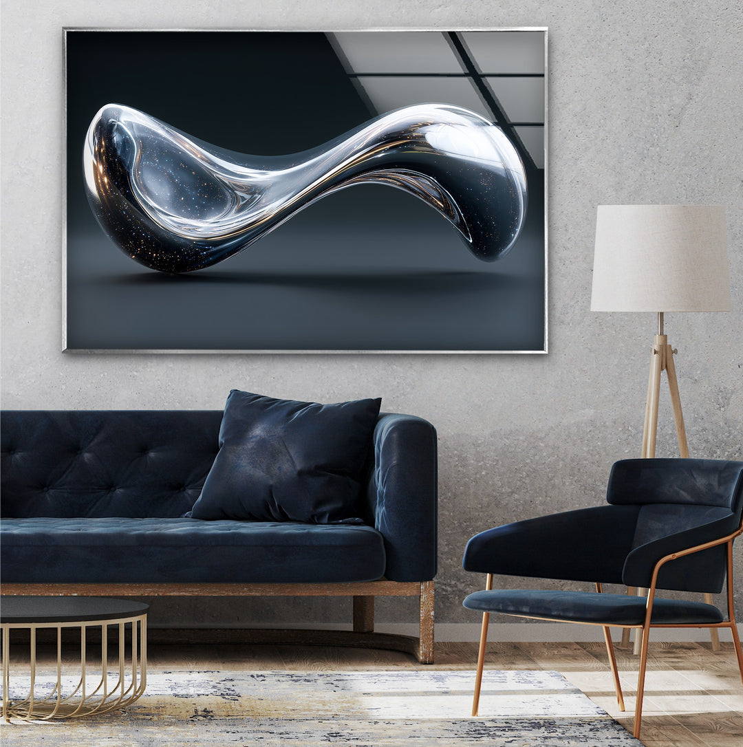 Stellar Glass Continuum – Futuristic Cosmic Sculpture Wall Art