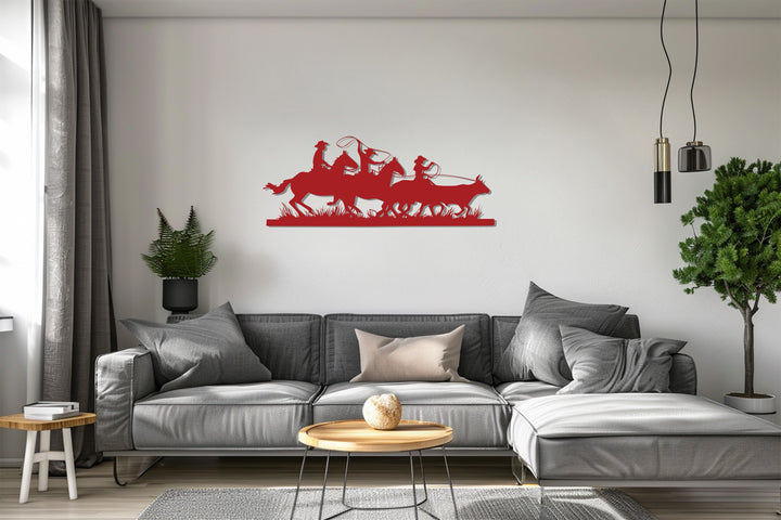 Western cowboy rodeo metal artwork for man caves