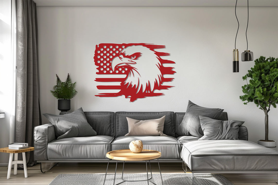 American Eagle Flag – Patriotic Metal Wall Art