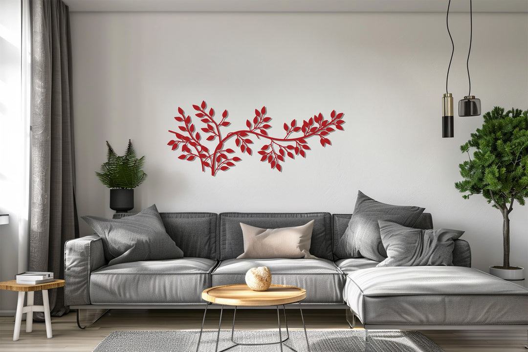 Leaf Branch Metal Wall Art – Minimalist Botanical Design