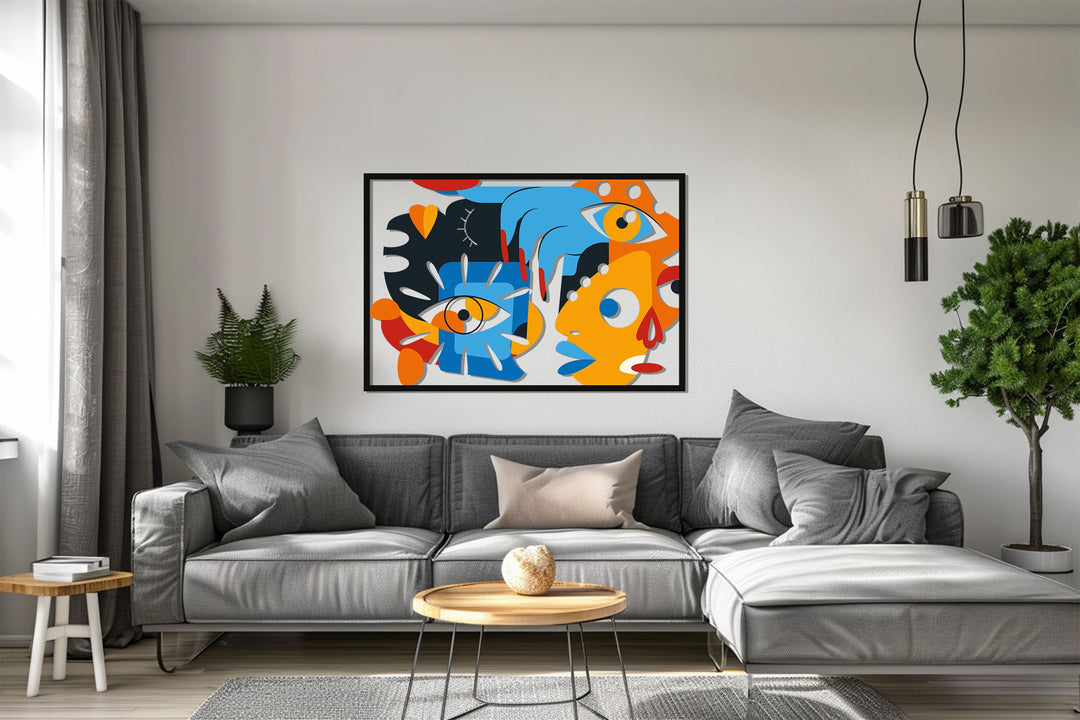 Fragmented Emotions – Abstract Faces Metal Wall Art