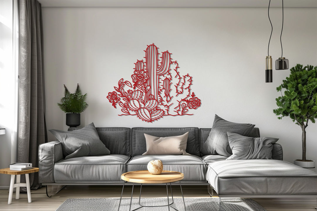 Desert Bloom – Cactus Garden Metal Wall Art