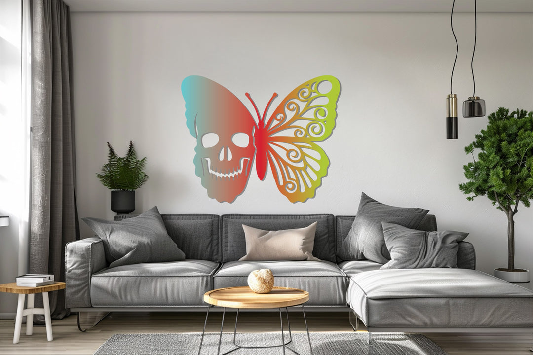 Duality-inspired butterfly metal wall decor