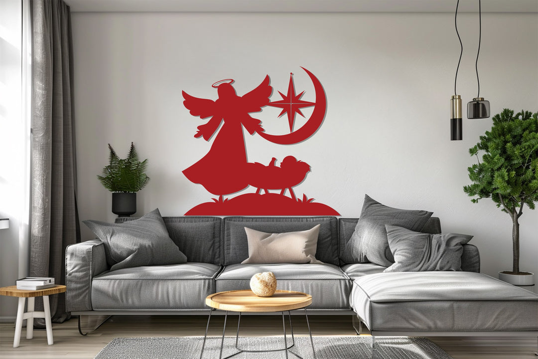 بركة الملاك الحارس - مشهد الميلاد فن جداري معدني