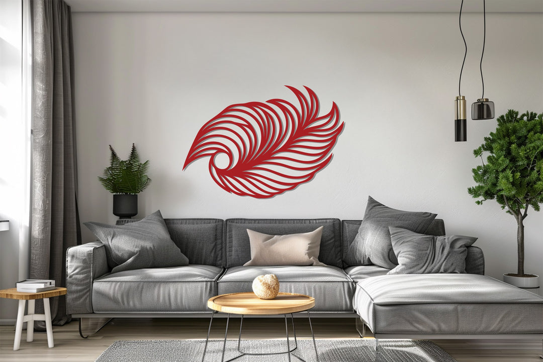 Ethereal Feather Flow – Abstract Metal Wall Art