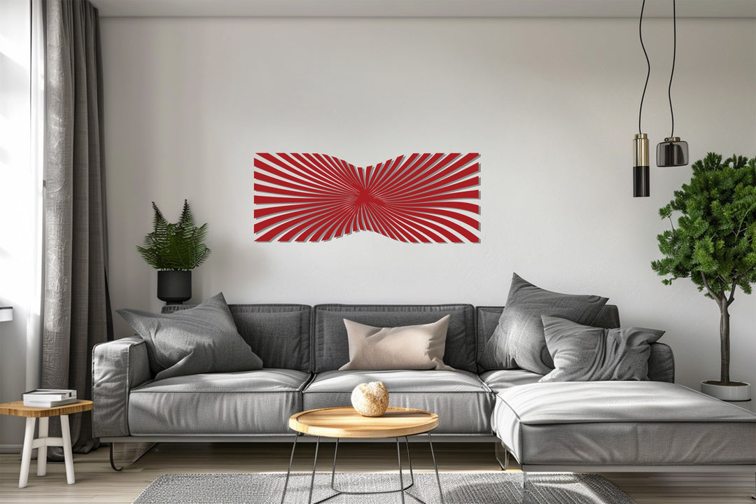 Optical Illusion Metal Wall Art – Modern Black Geometric Décor