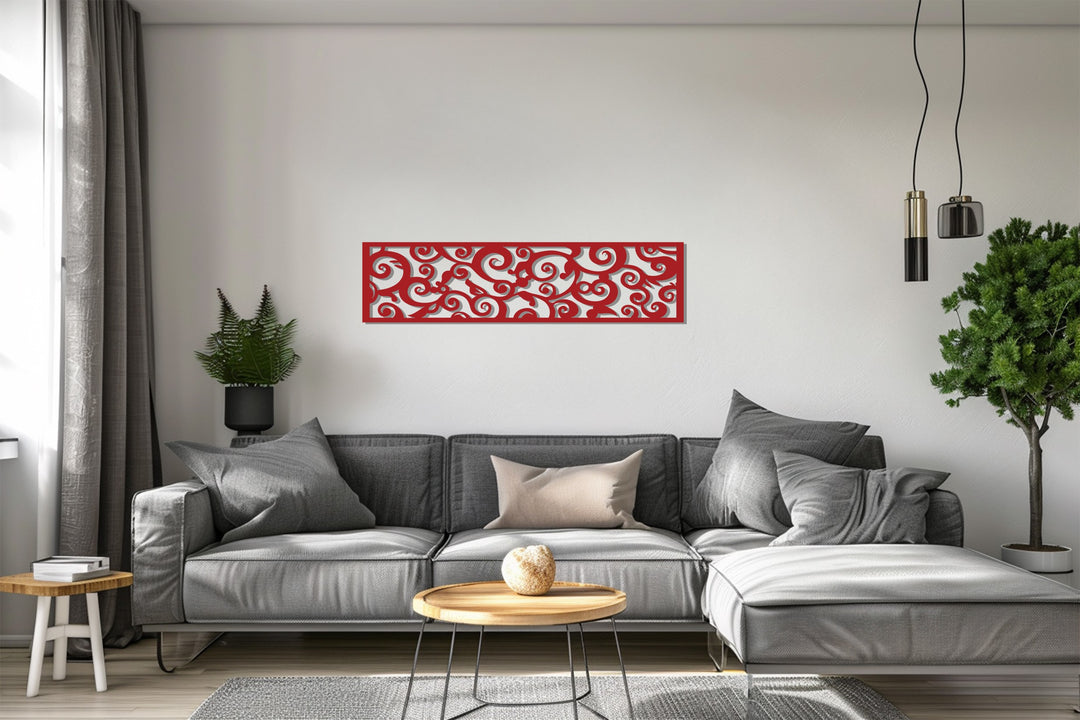 دوامة حرفية – زخارف حلزونية فن جداري معدني لوحة