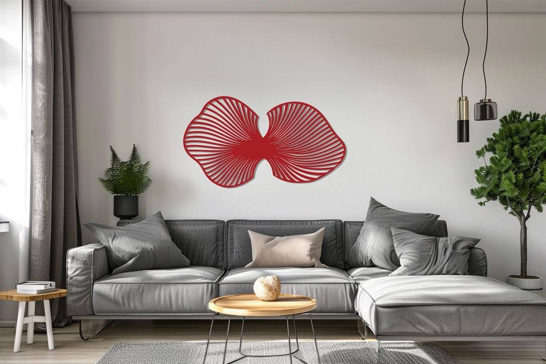 Black Abstract Wings Metal Wall Art – Modern Symmetry Décor