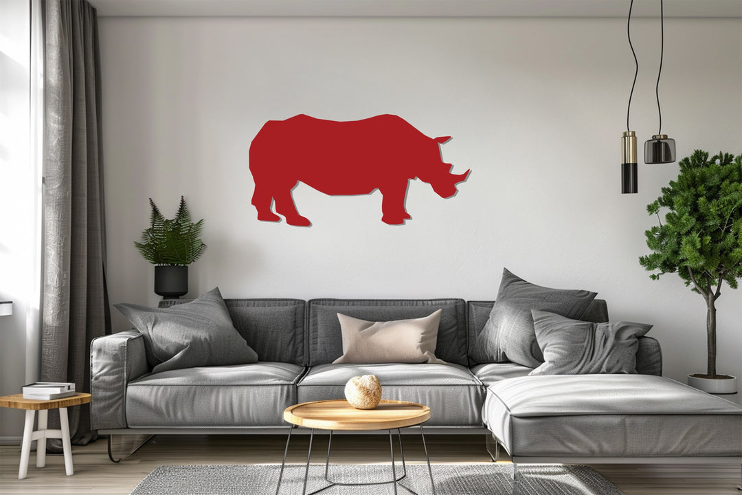 Rhino Silhouette – Wildlife Inspired Metal Wall Art