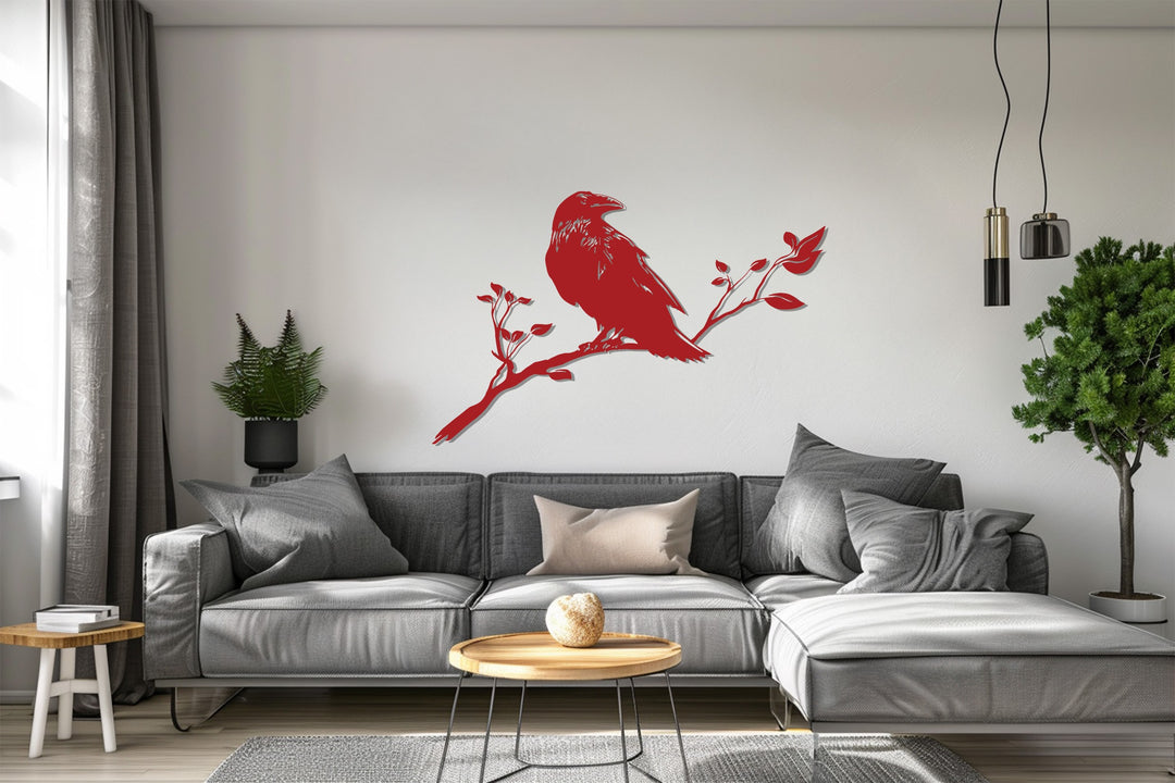 Raven Metal Wall Art – Bird Silhouette Decor