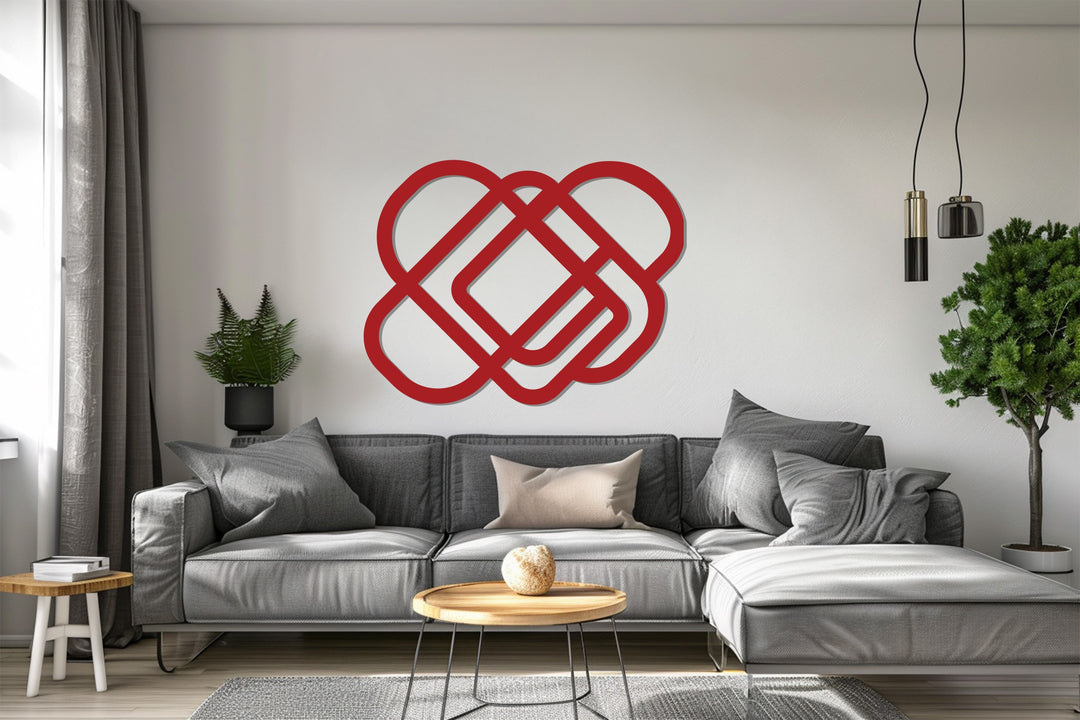 Interwoven Geometry – Minimalist Metal Wall Art