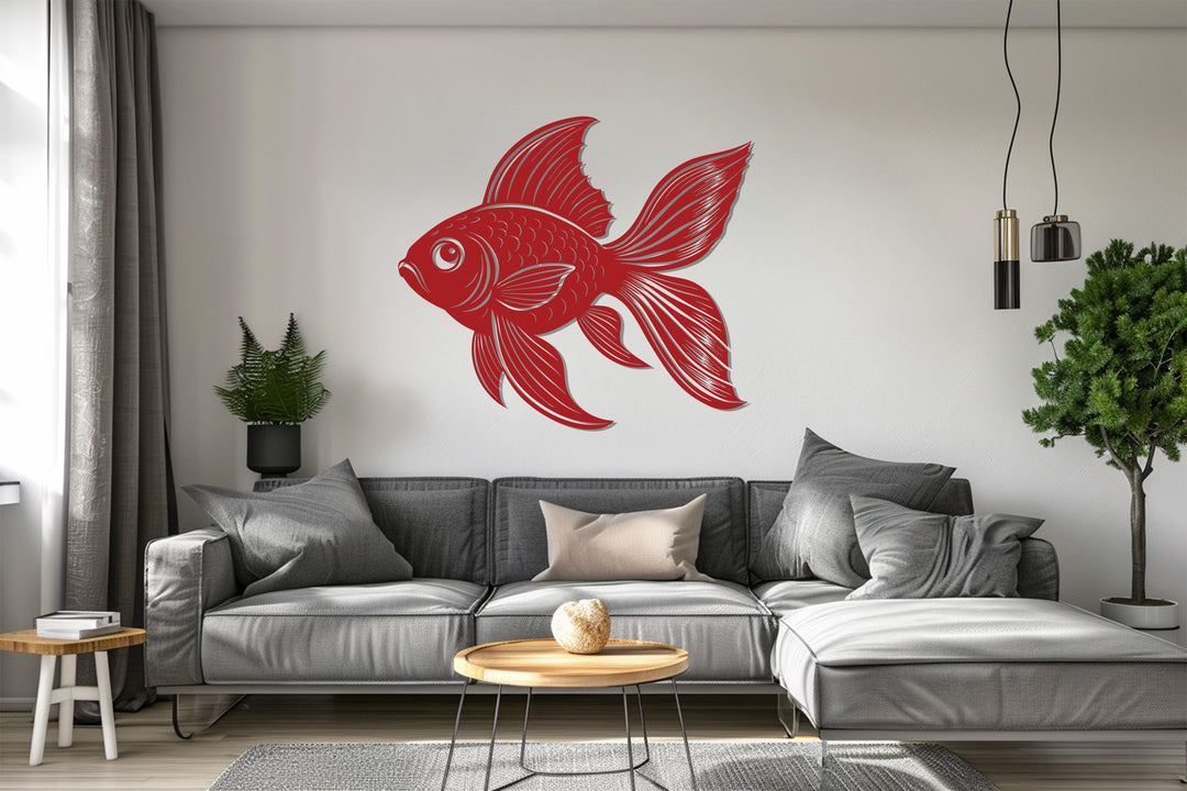 Elegant Fish Silhouette – Ocean Inspired Metal Wall Art