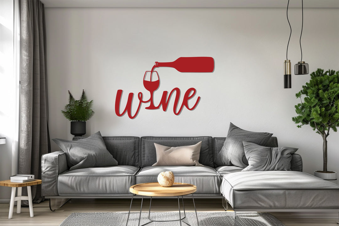Wine Pour – Modern Kitchen Metal Wall Art