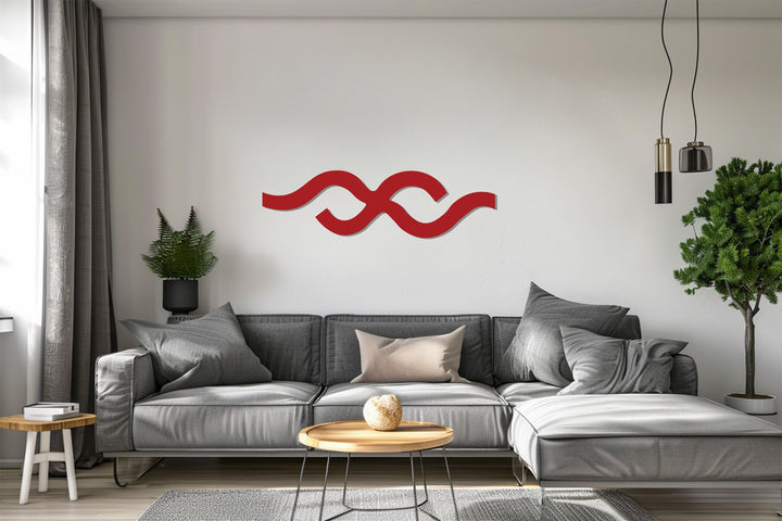 Modern abstract metal wall decoration with wave design