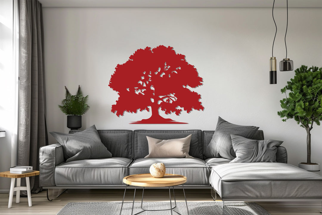 Laser-cut oak metal wall art design