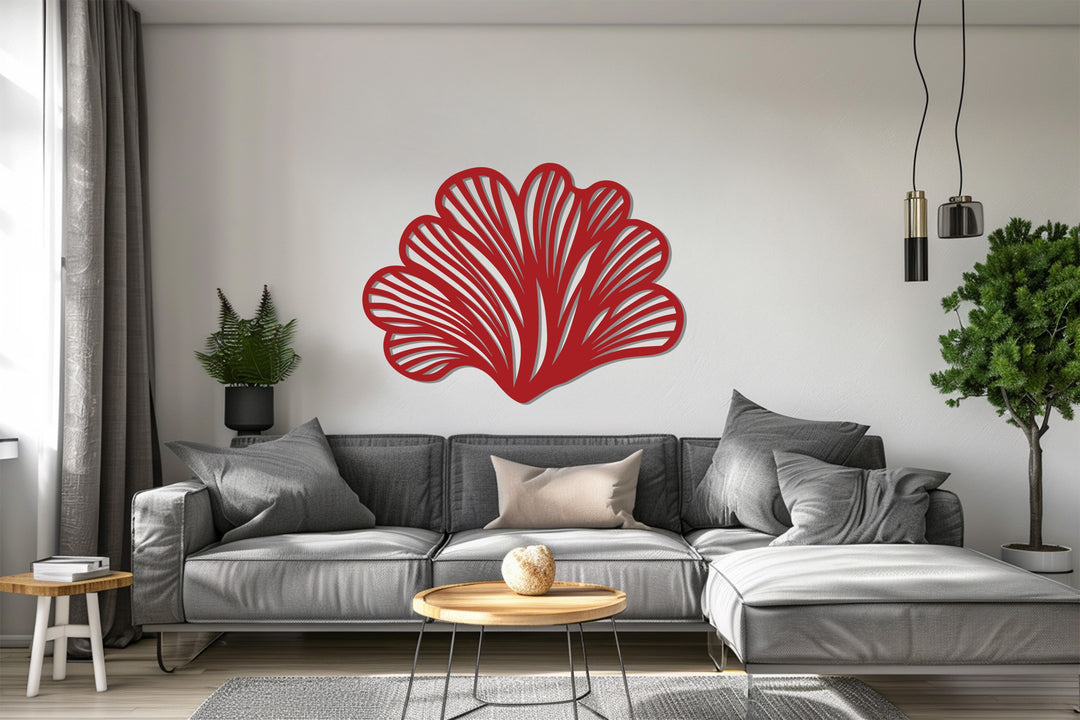 Abstract Leaf Fan Metal Wall Art – Modern Black Botanical Decor