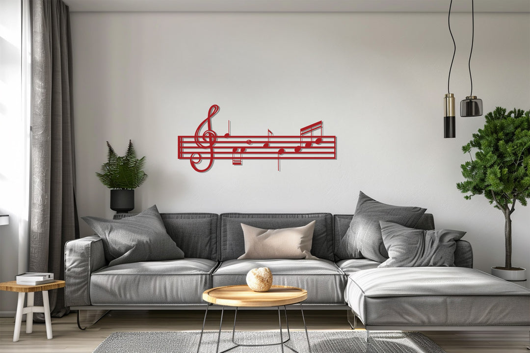 Musical Staff Notes – Classic Metal Wall Art