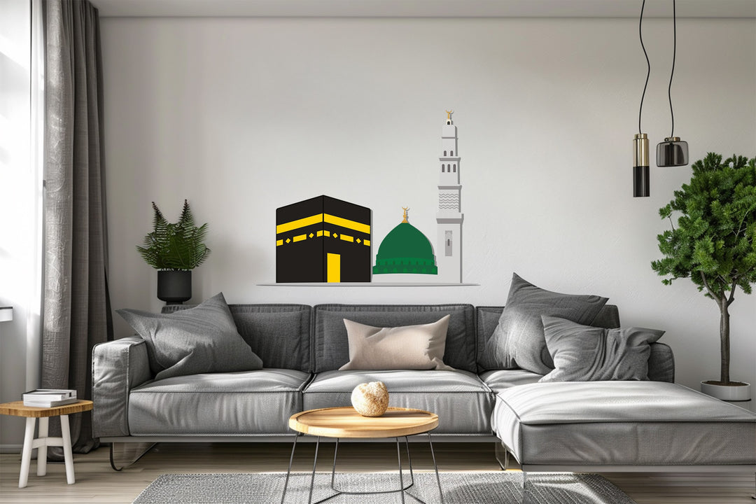 Islamic home decor Kaaba and green dome