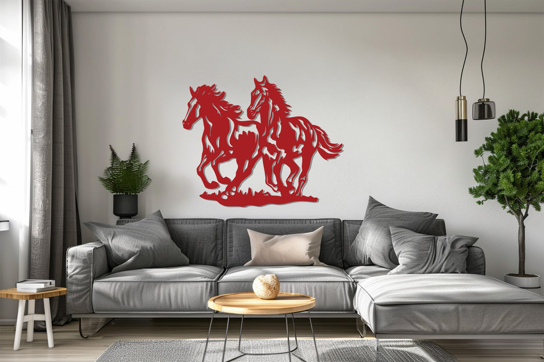 Galloping Freedom – Running Horses Metal Wall Art