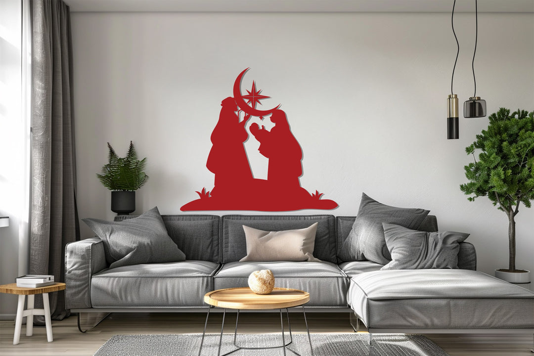 ترنيمة ليلة الميلاد - مشهد الميلاد فن جداري معدني