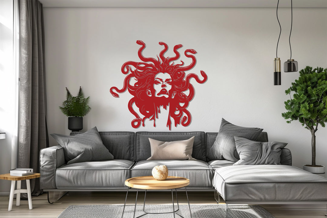 Medusa Metal Wall Art – Mythology Inspired Modern Home Decor