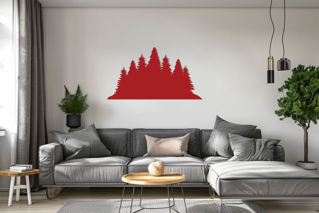 Modern forest silhouette wall hanging for nature lovers