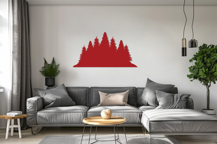 Modern forest silhouette wall hanging for nature lovers
