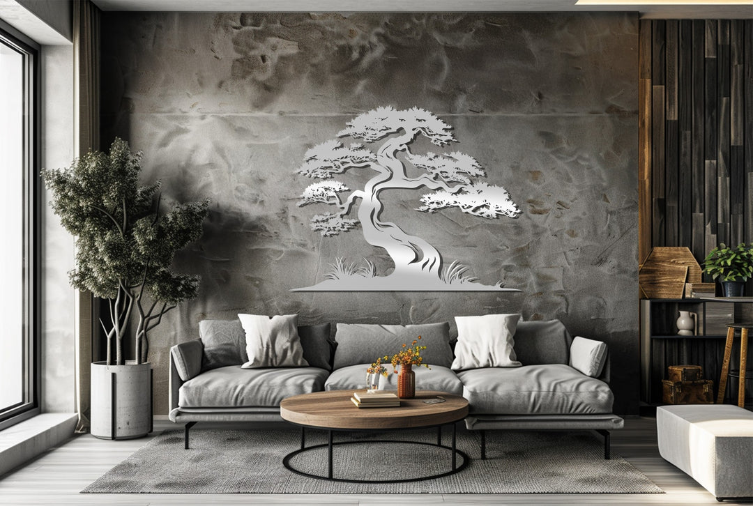 Zen Harmony Bonsai – Japanese Tree Metal Wall Art