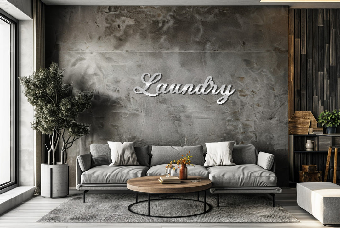 Laundry Script – Modern Metal Wall Art