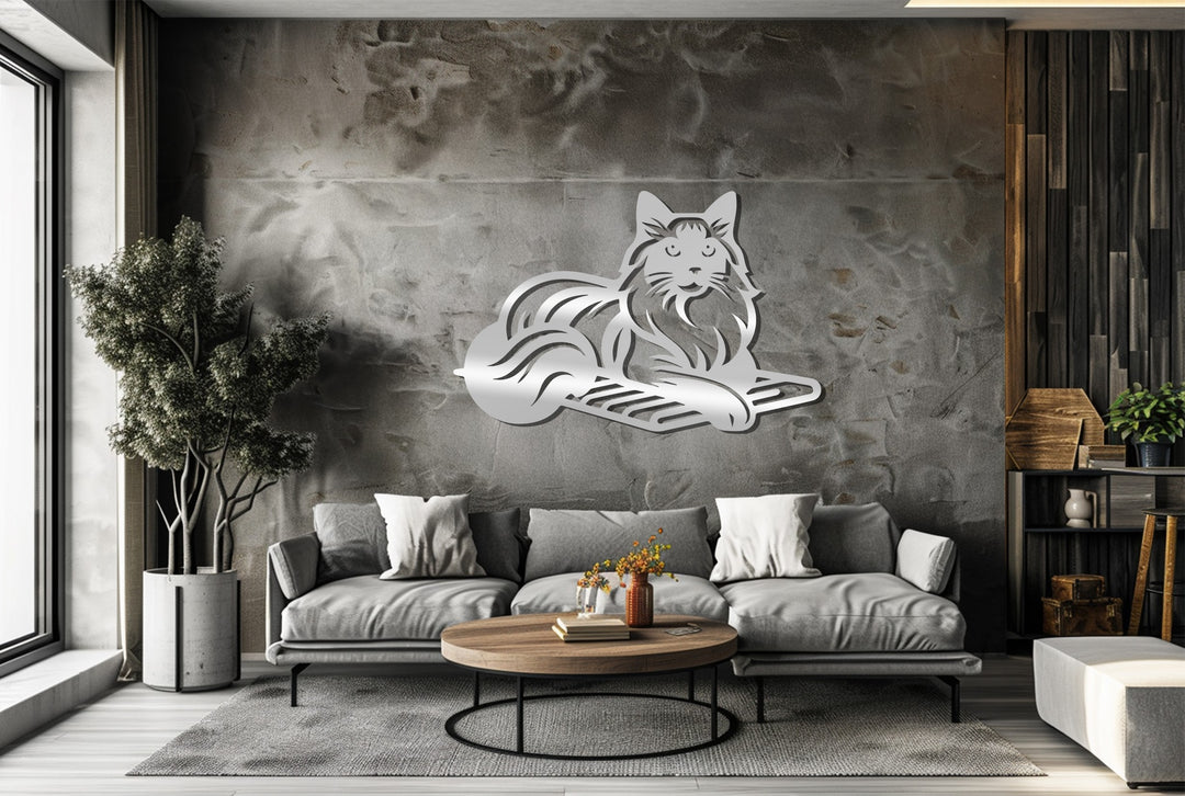 Cat lover metal wall decoration