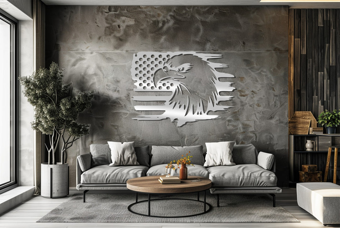 American Eagle Flag – Patriotic Metal Wall Art