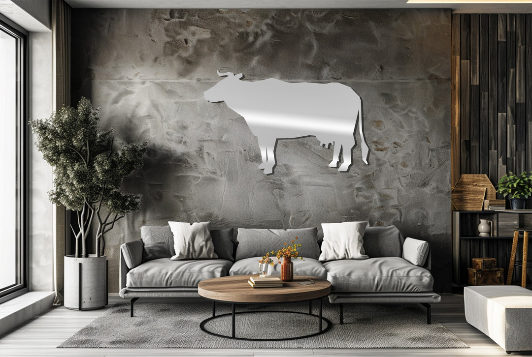 Cow Silhouette – Rustic Farmhouse Metal Wall Art