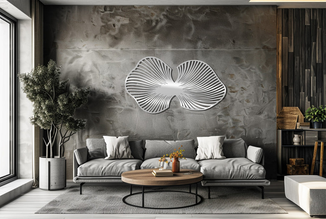 Black Abstract Wings Metal Wall Art – Modern Symmetry Décor