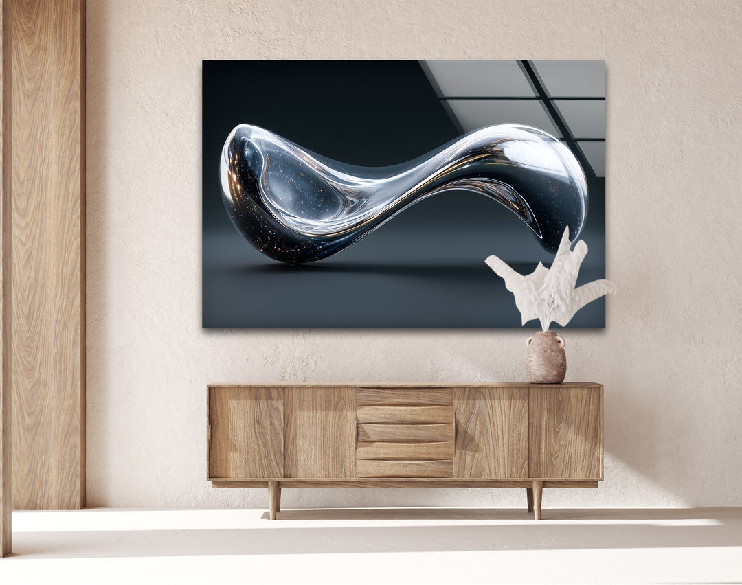 Stellar Glass Continuum – Futuristic Cosmic Sculpture Wall Art