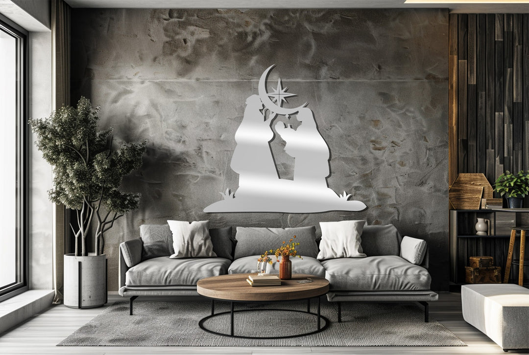 ترنيمة ليلة الميلاد - مشهد الميلاد فن جداري معدني