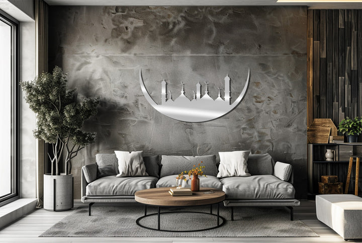 Black metal mosque wall hanging