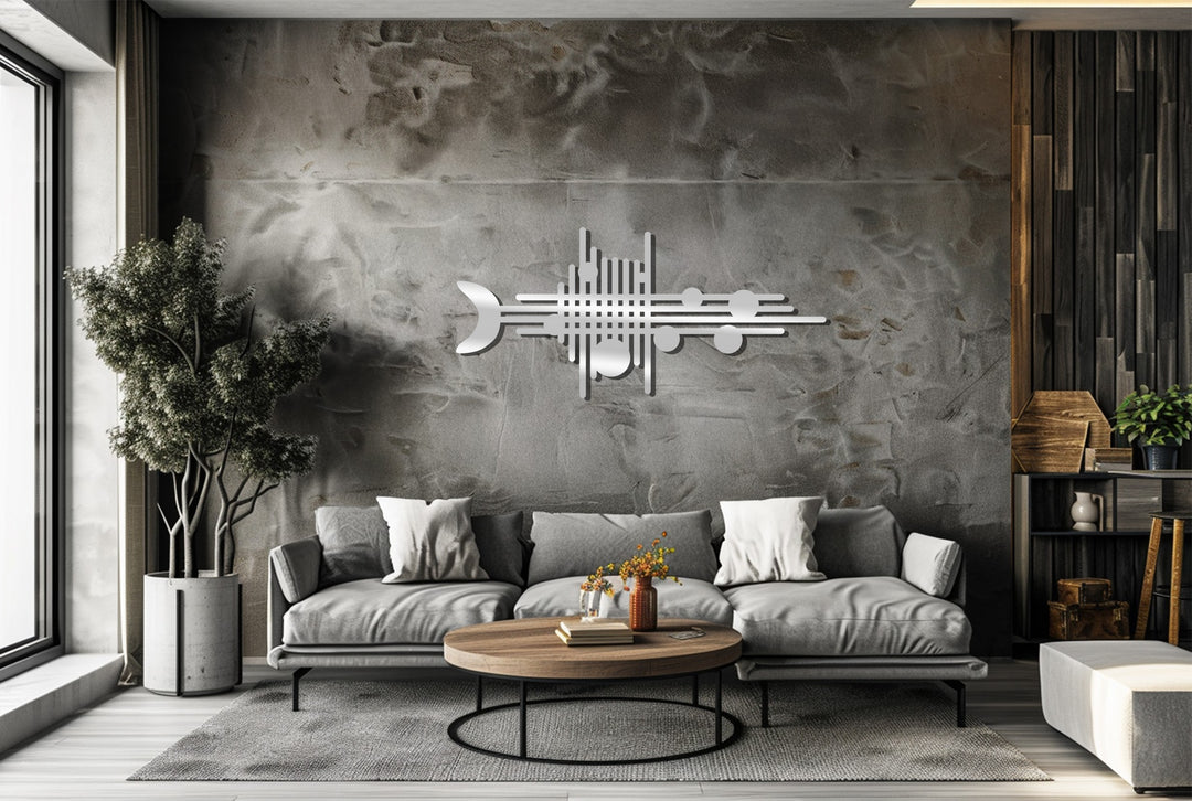 Modern Harmony Metal Wall Art – Abstract Musical Décor Design