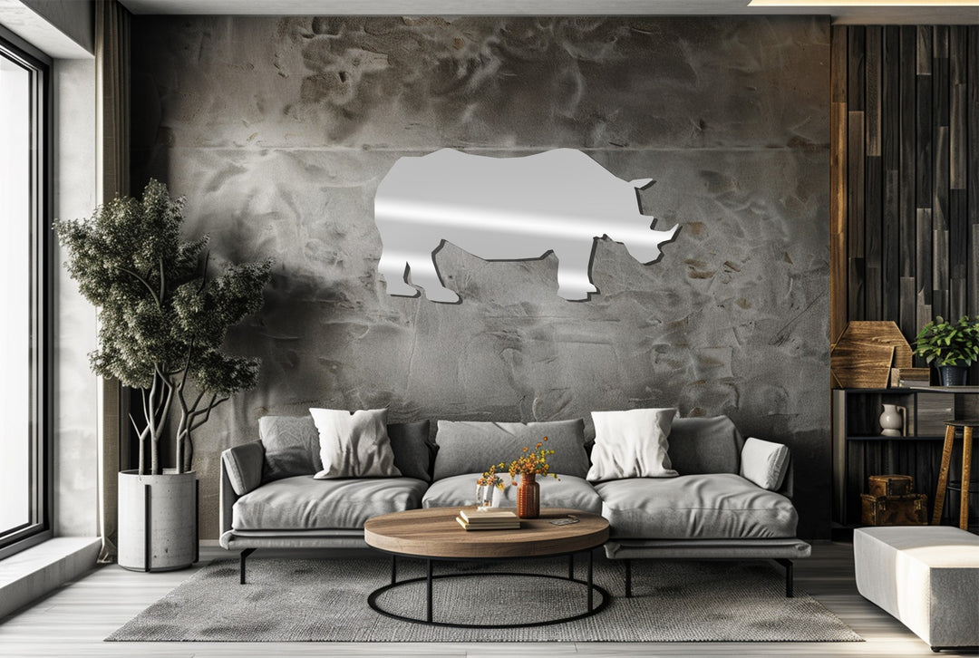 Rhino Silhouette – Wildlife Inspired Metal Wall Art