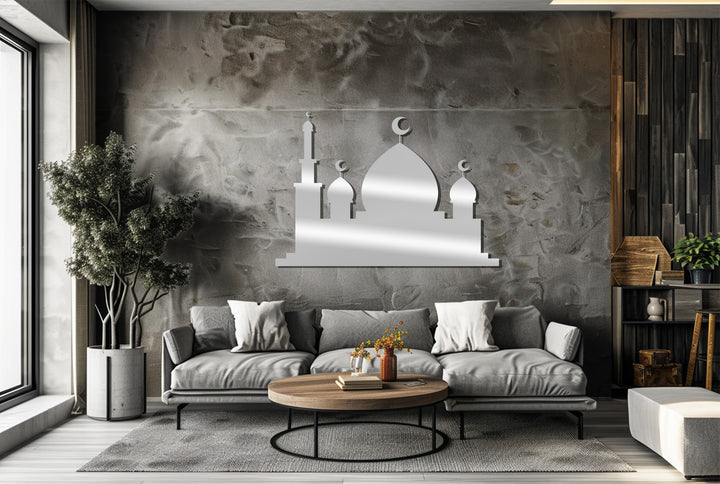 Crescent moon mosque metal wall art design
