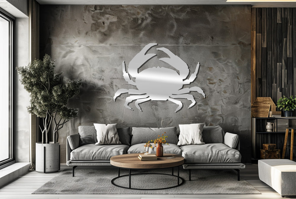 Nautical marine themed metal crab decoration