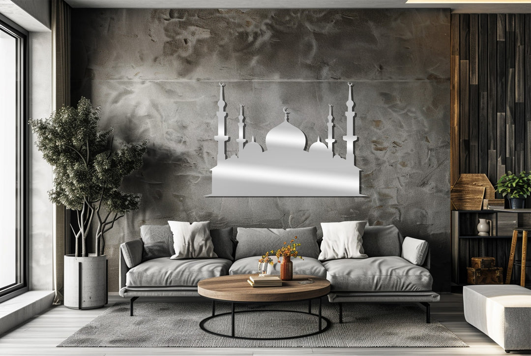 Crescent dome mosque metal wall decor