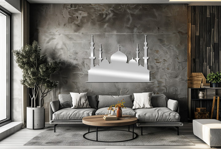 Crescent dome mosque metal wall decor