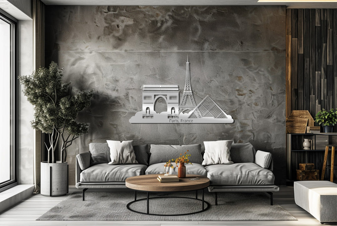 Travel inspired Paris metal wall art