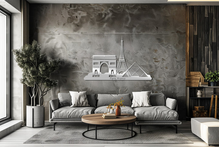 Travel inspired Paris metal wall art