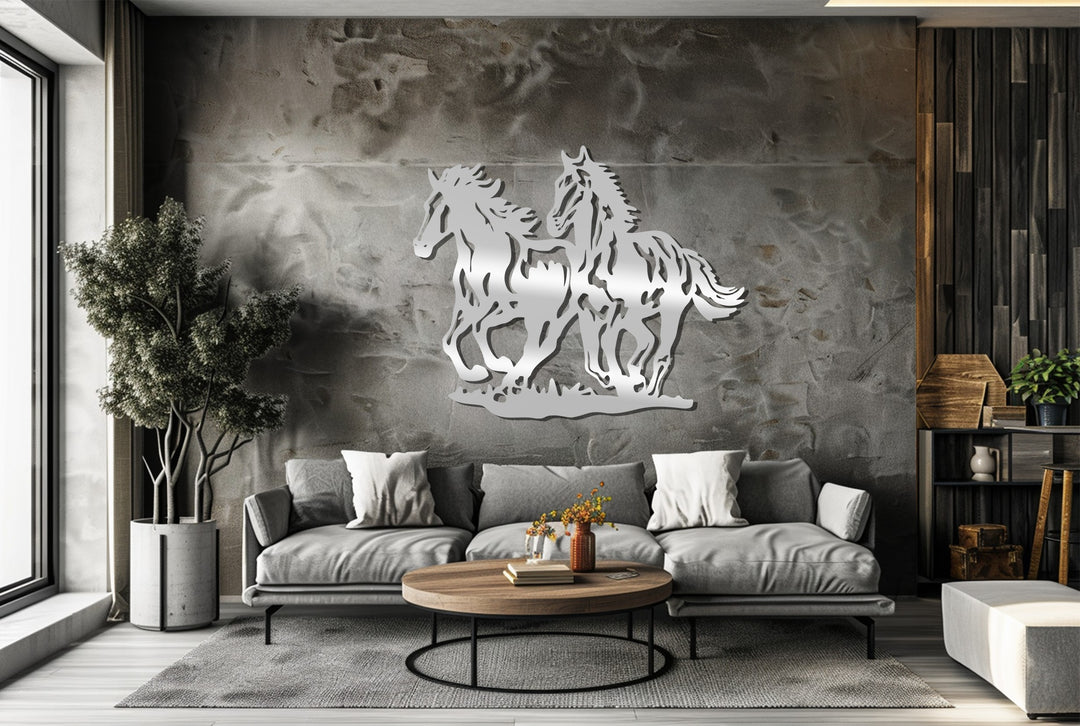Galloping Freedom – Running Horses Metal Wall Art