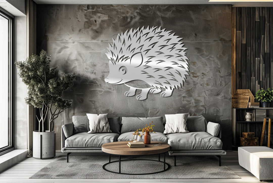 Cute Hedgehog Silhouette – Animal Metal Wall Art