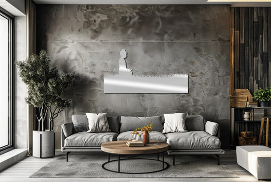Cool color temperature enhances the serene ambiance of the Meditating Buddha metal art for wall, creating a tranquil Zen atmosphere.