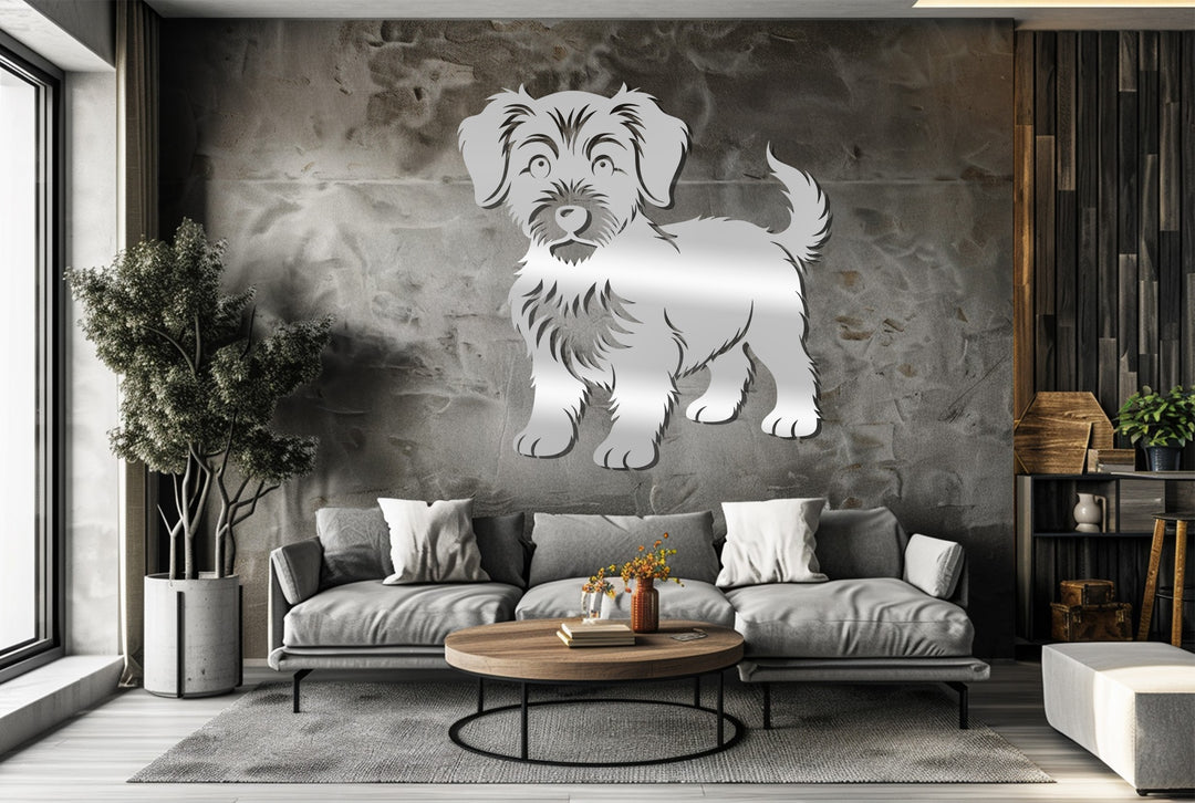 Black-metal dog silhouette décor for modern homes